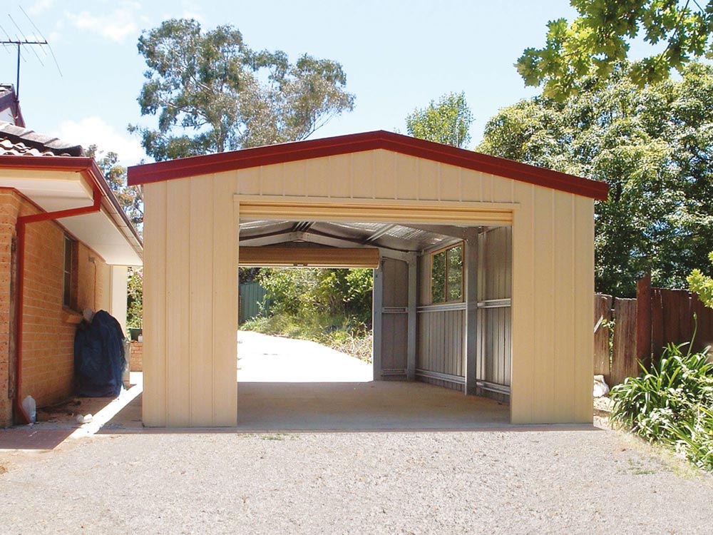 Opened Car Shed Garage On Both Ends